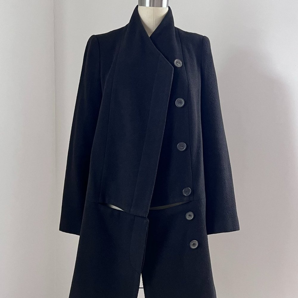 OAK NYC Black Short Wool Blend Coat